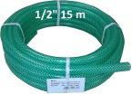 1/2" zahradní hadice, 15 m,  PVC, zelená, textilní,