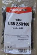 Kabelové stahovací pásky UBN 2,5 x 100, 100ks černé - FISCHER