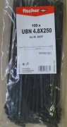 Kabelové stahovací pásky UBN 4,8 x 250, 100ks černé - FISCHER